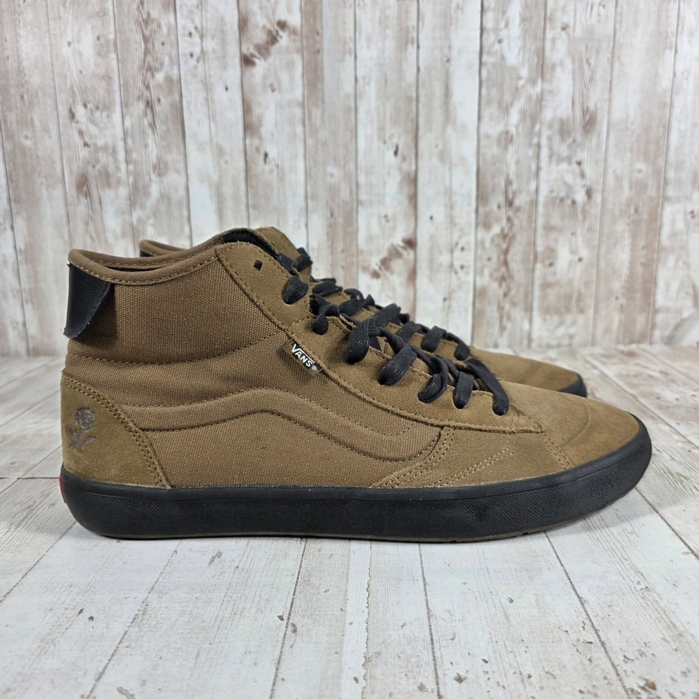 Vans Gilbert Crockett High Skate Shoes Mens 11 Brown Suede Canvas Rose Heel